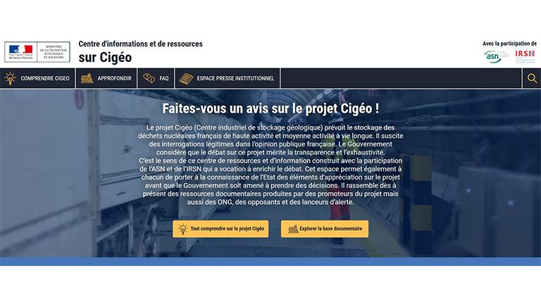 Le ministère de la Transition écologique et solidaire lance un site d’informations et ressources sur le projet Cigéo Le ministère de la Transition écologique et solidaire lance un site d’informations et ressources sur le projet Cigéo